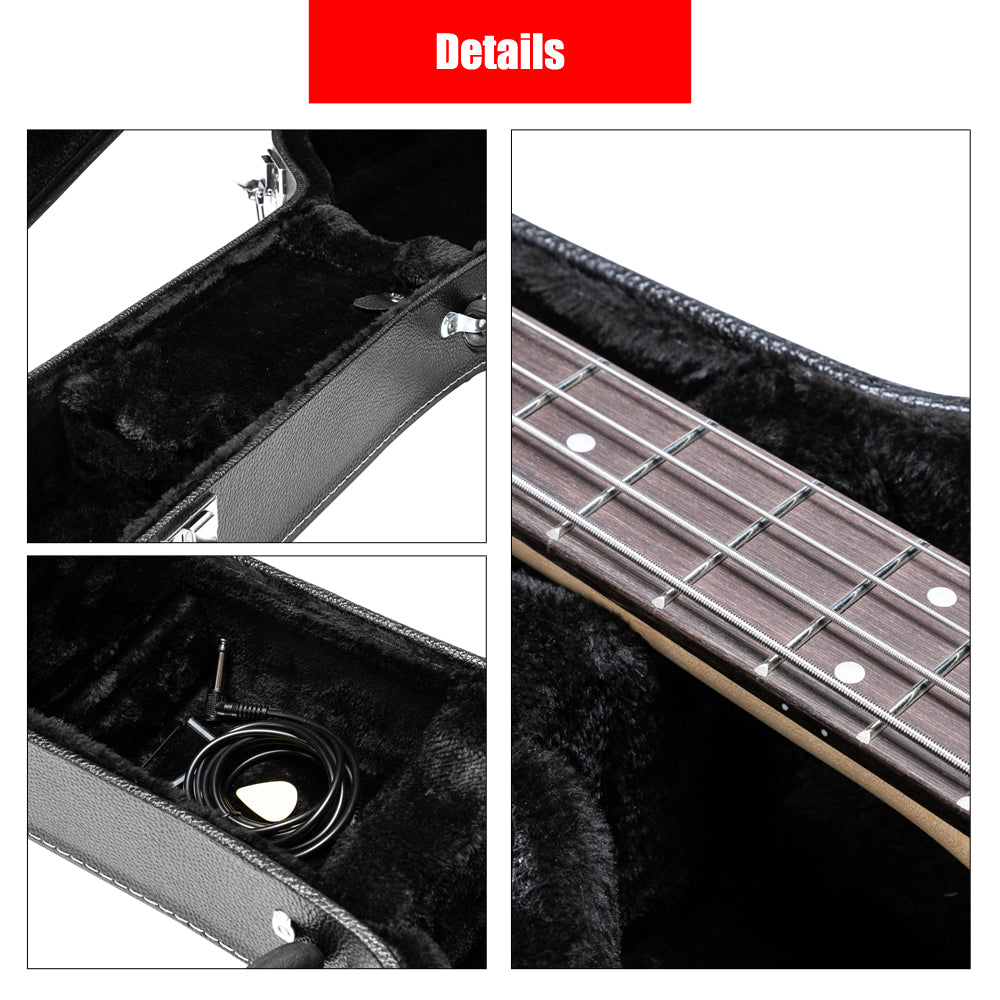 Ozici High-End Fine-Grain PU Leather Hard Case for 335 Style Semi-Hollow & Hollowbody Electric Guitar