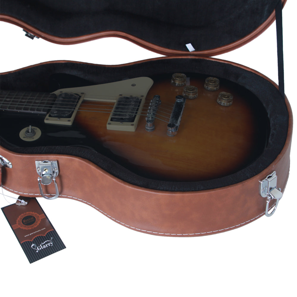 Ozici Hard-Shell Electric Guitar Case for GLP Style Electric Guitar Bulge Surface - Brown