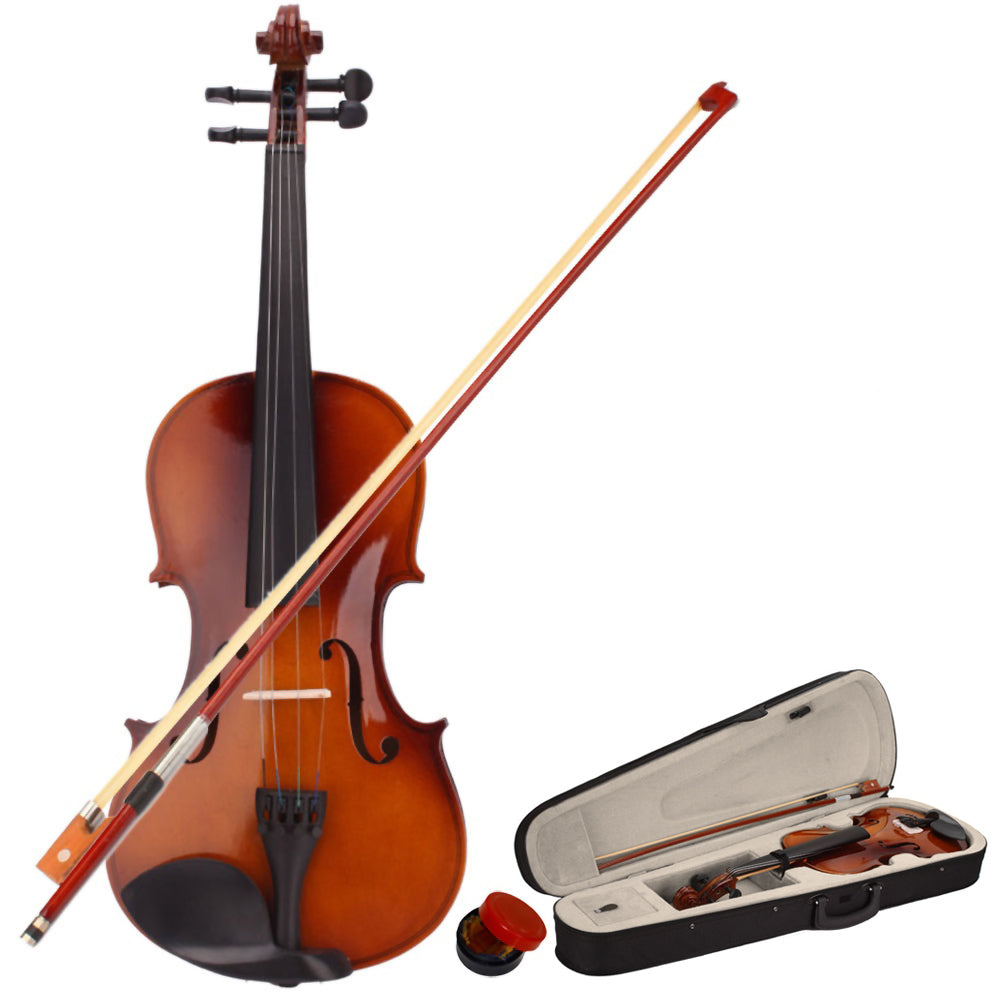 Ozici 4/4 Acoustic Violin Case Bow Rosin Natural