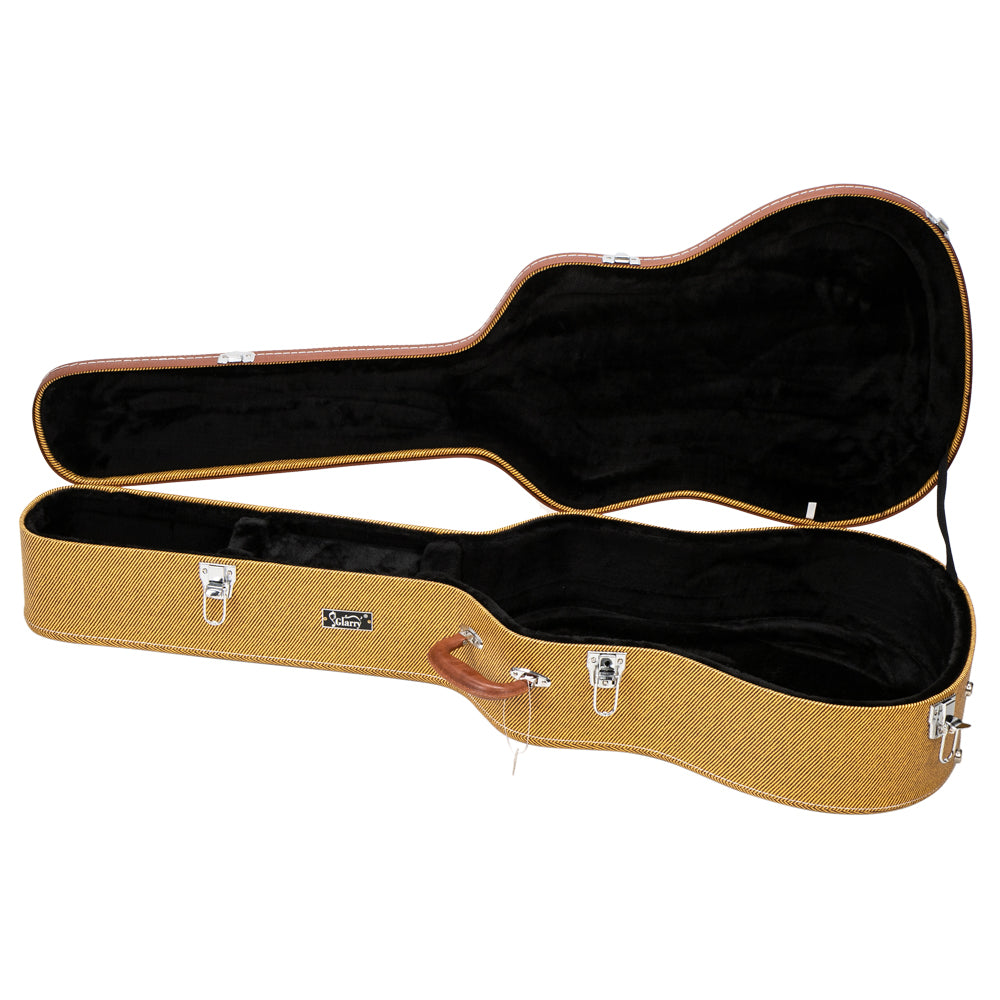 Ozici 41" Folk Guitar Hardshell Carrying Case Fits Most Acoustic Guitars Microgroove Flat - Yellow