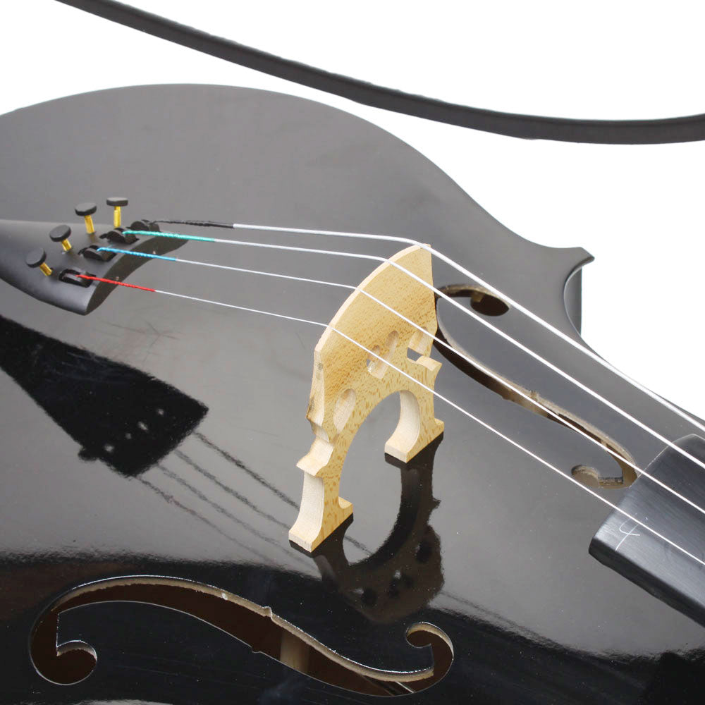 Ozici 4/4 Wood Cello Bag Bow Rosin Bridge Black