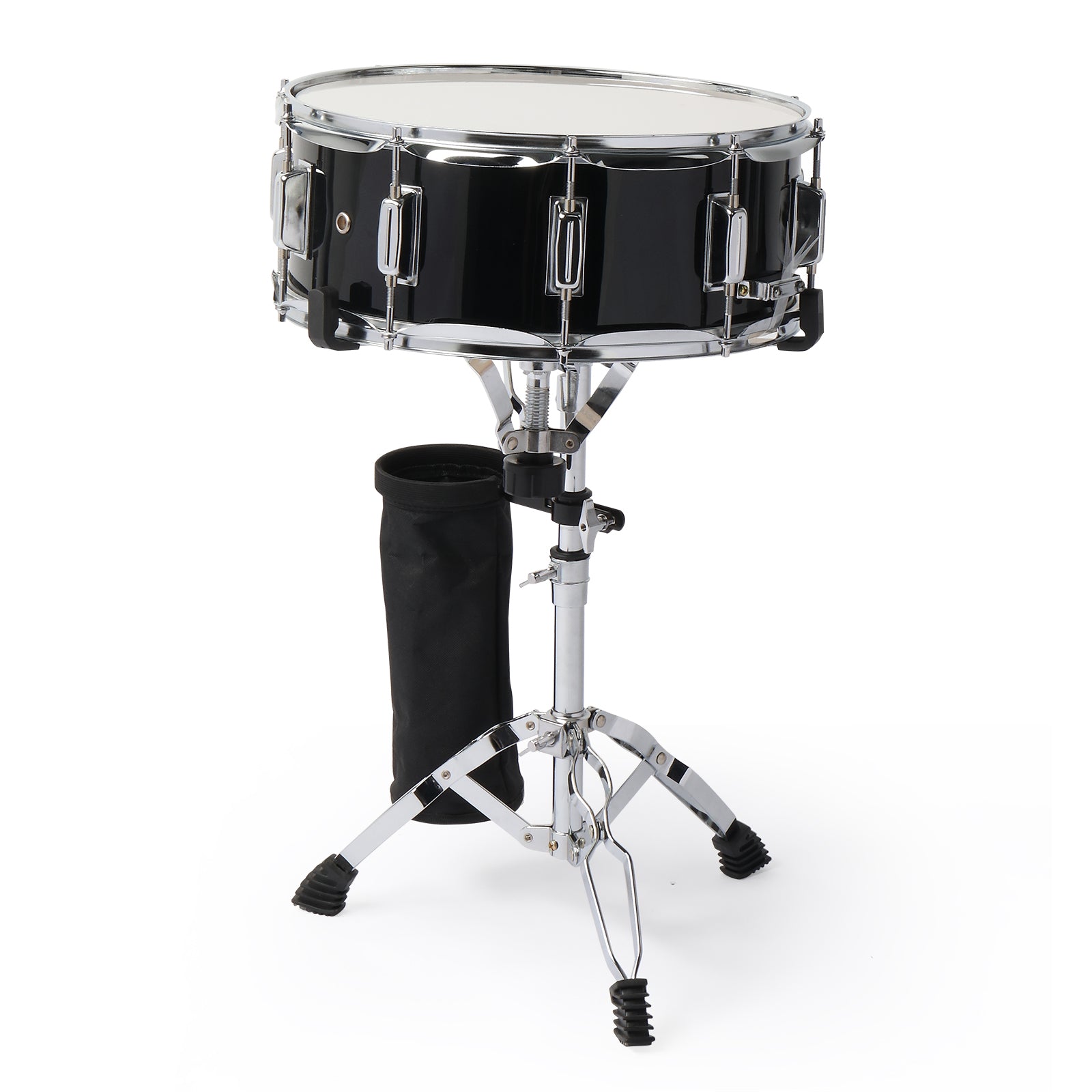 Ozici 14 x 5.5in Snare Drum Set with Drumstick Holder, Snare Drum Bag, Strap, Mute Pad & Drum Stick for Beginner Student Black