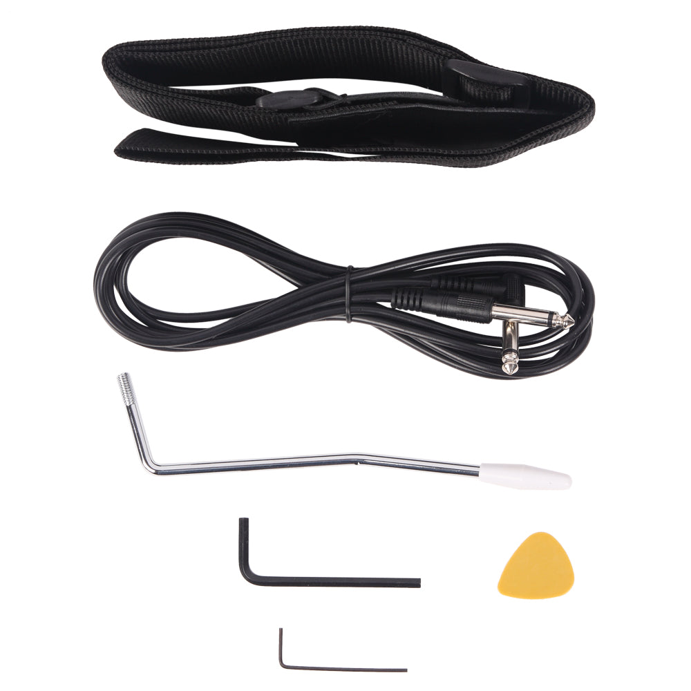 Ozici ST Stylish Electric Guitar with Black Pickguard - White