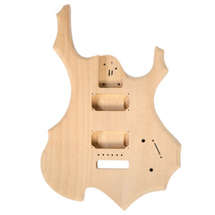 Ozici DIY 6 String Flame Shaped Style Electric Guitar Kits with Mahogany Body, Maple Neck