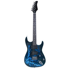 Ozici Lightning Style Electric Guitar with Power Cord/Strap/Bag/Plectrums Black & White