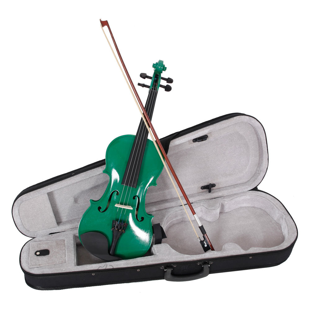 Ozici 4/4 Acoustic Violin Case Bow Rosin Green