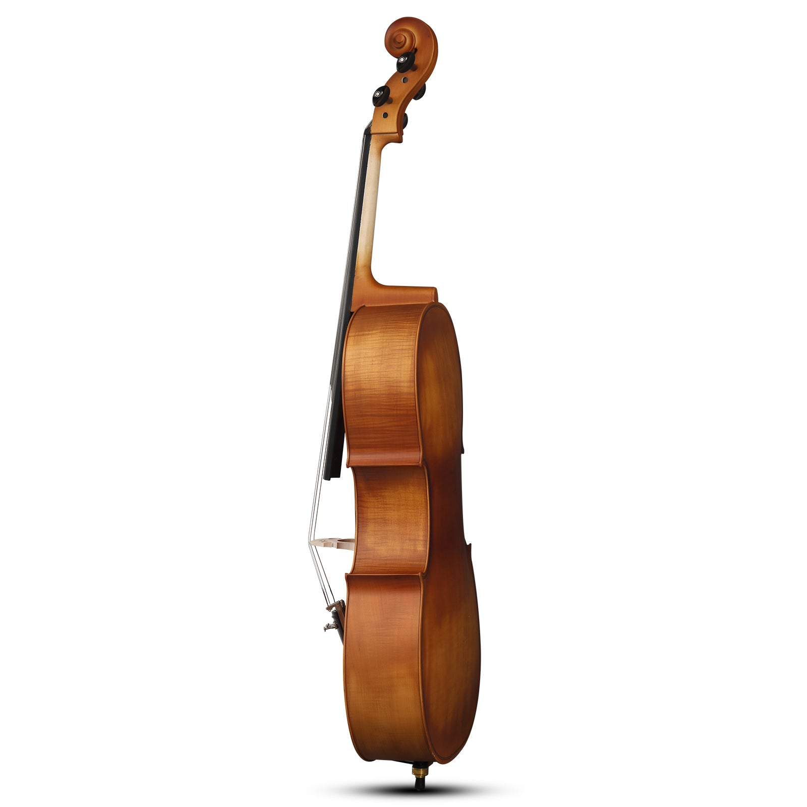 Ozici Full Side 4/4 Matte Natural Color Spruce Panel Cello with Bag Bow Rosin Bridge Strings
