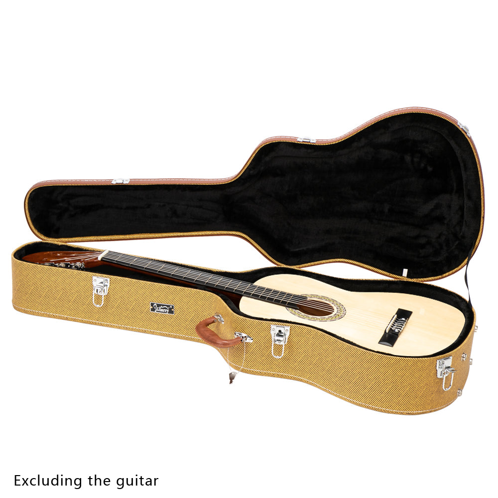 Ozici 41" Folk Guitar Hardshell Carrying Case Fits Most Acoustic Guitars Microgroove Flat - Yellow
