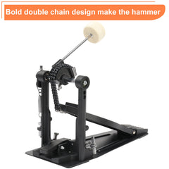 Ozici Wool Felt Hammer Double Drum Pedal Professional Double Bass Drum Pedal Black