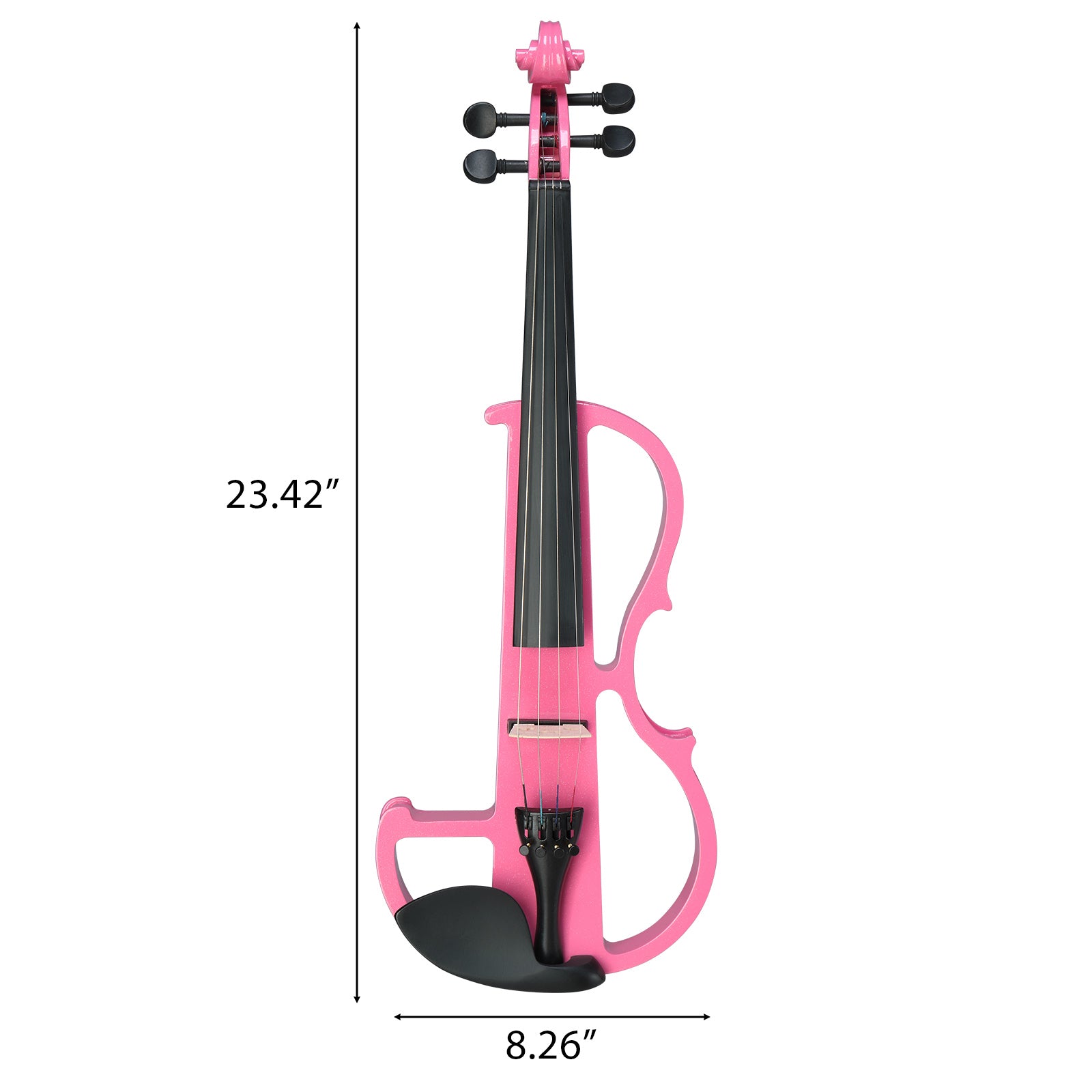 Ozici Full Size 4/4 Bunnel Edge Electric Silent Violin with Case Bow Rosin Headphone Connecting Line Pink
