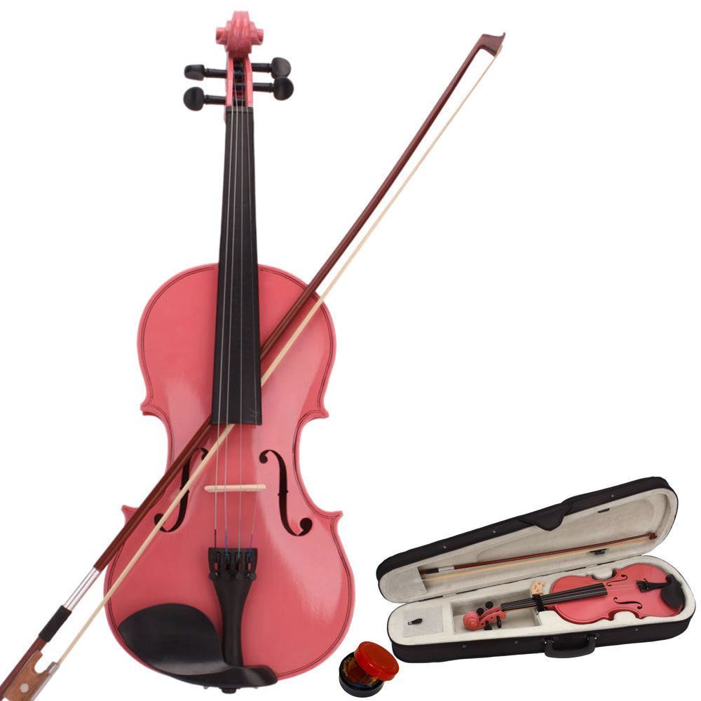 Ozici 3/4 Acoustic Violin Case Bow Rosin - Pink