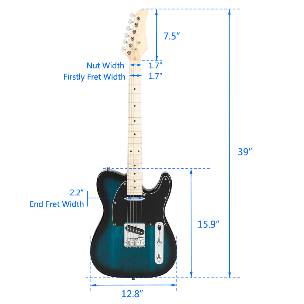 Ozici Maple Fingerboard GTL Electric Guitar SS Pickup - Blue