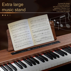 Ozici 88 Keys Full Weighted Keyboards Digital Piano with Furniture Stand, Power Adapter, Triple Pedals, Headphone, for All Experience Levels Black Walnut