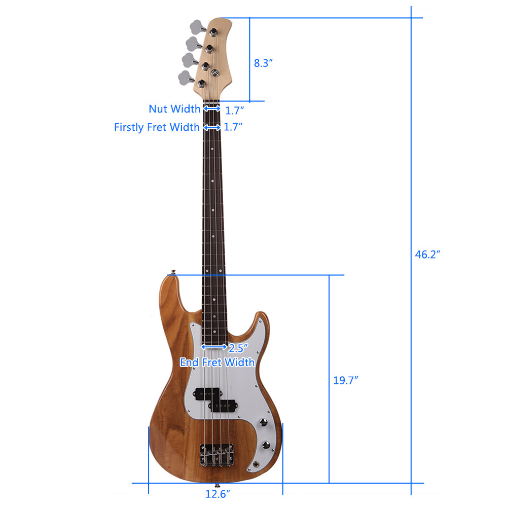 Ozici Exquisite Burning Fire Style Electric Bass Guitar - Burly Wood