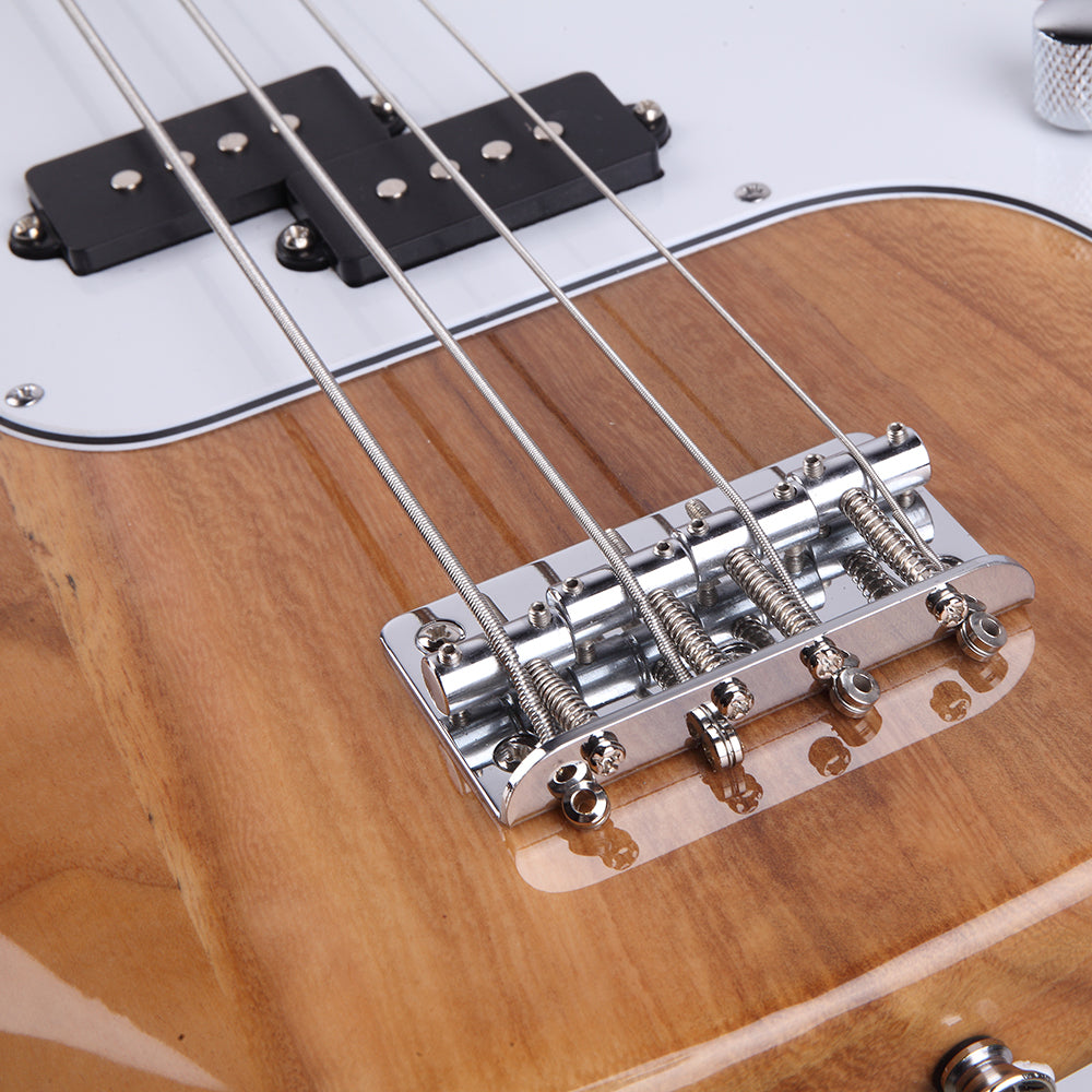 Ozici Exquisite Burning Fire Style Electric Bass Guitar - Burly Wood