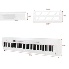 Ozici GPP-105 88 Key Full Size Semi-Weighted Standard Keyboards Digital Piano with Dual-tube X-Shape Stand, MIDI Bluetooth, Headphone
