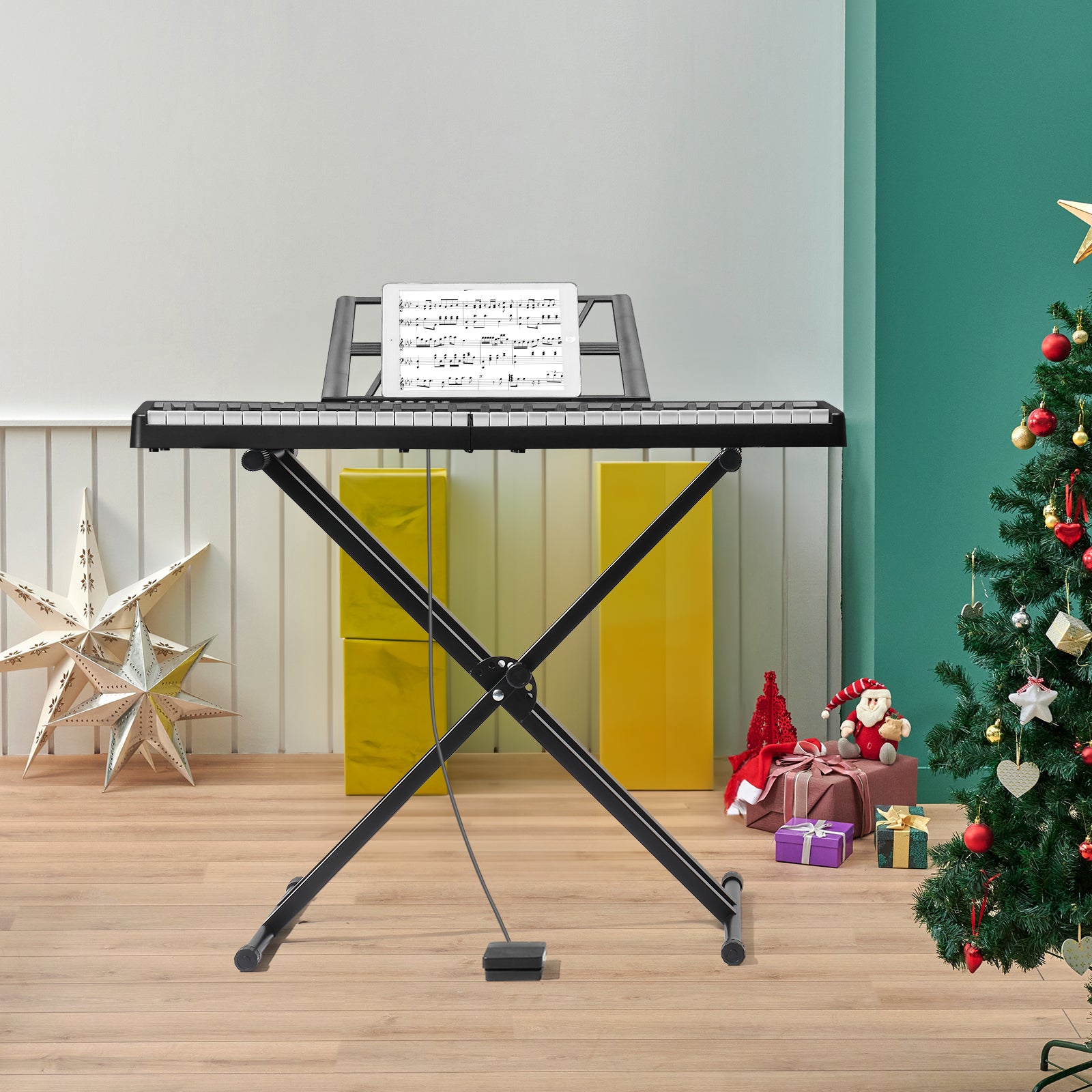 Ozici GEP-204 61Key Folding Piano Semi-Weighted Standard Keyboards Digital Piano with Bluetooth, Handbag