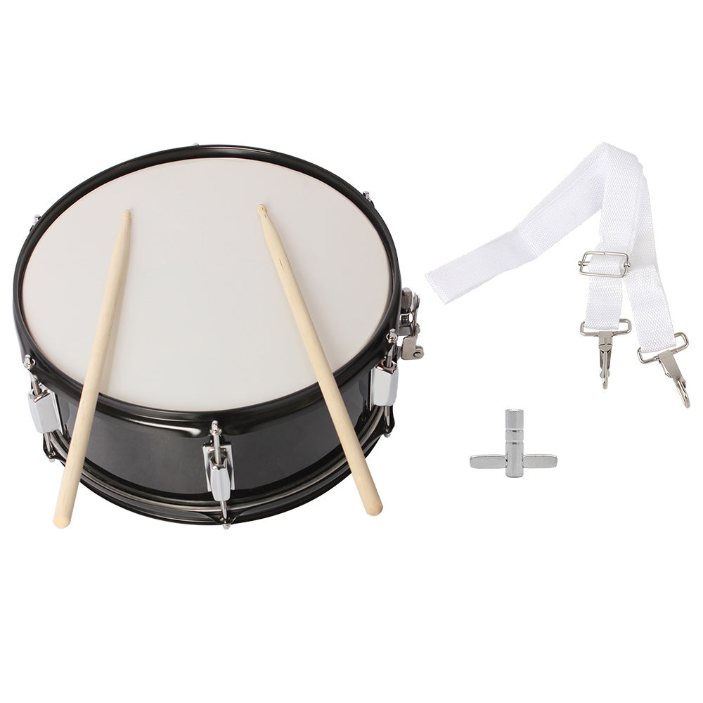 Ozici 14 x 5.5 inches Professional Marching Snare Drum & Drum Stick & Strap & Wrench Kit Black