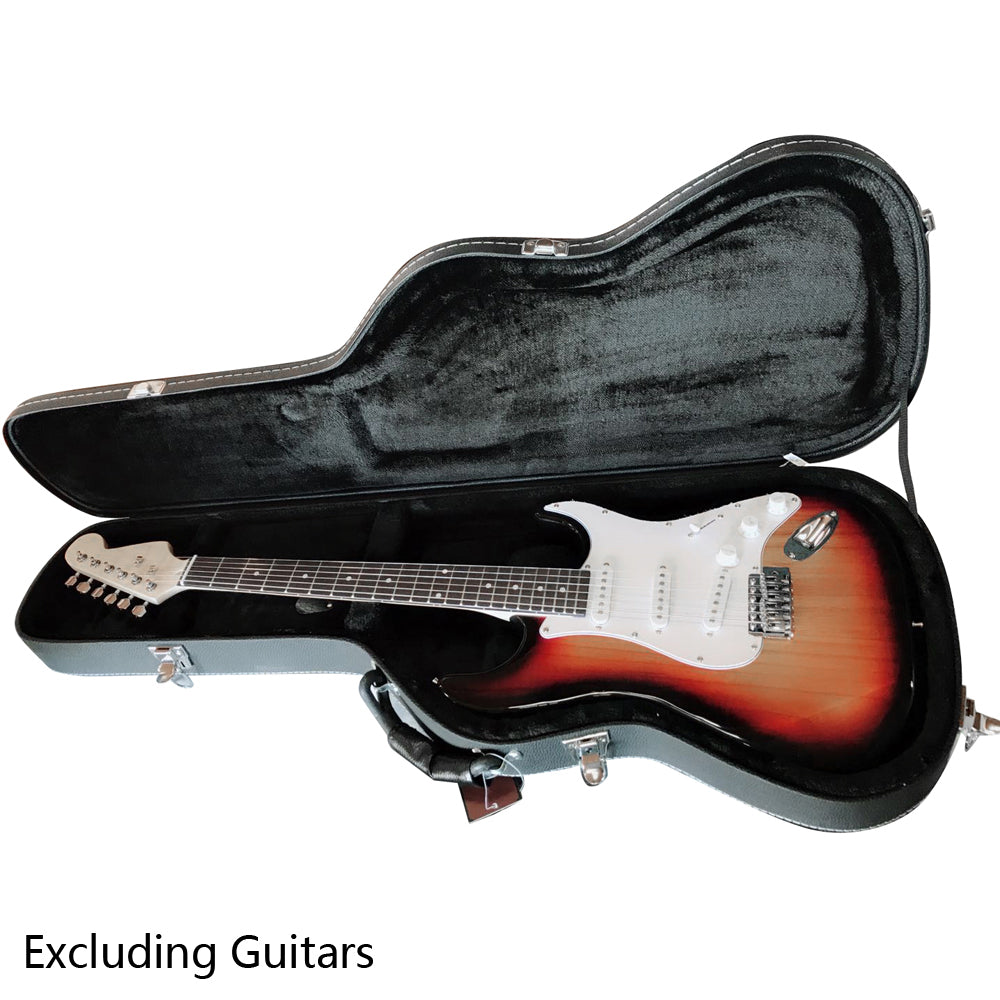 Ozici ST High Grade Electric Guitar Hard Case Microgroove Flat Surface Straight Flange Black