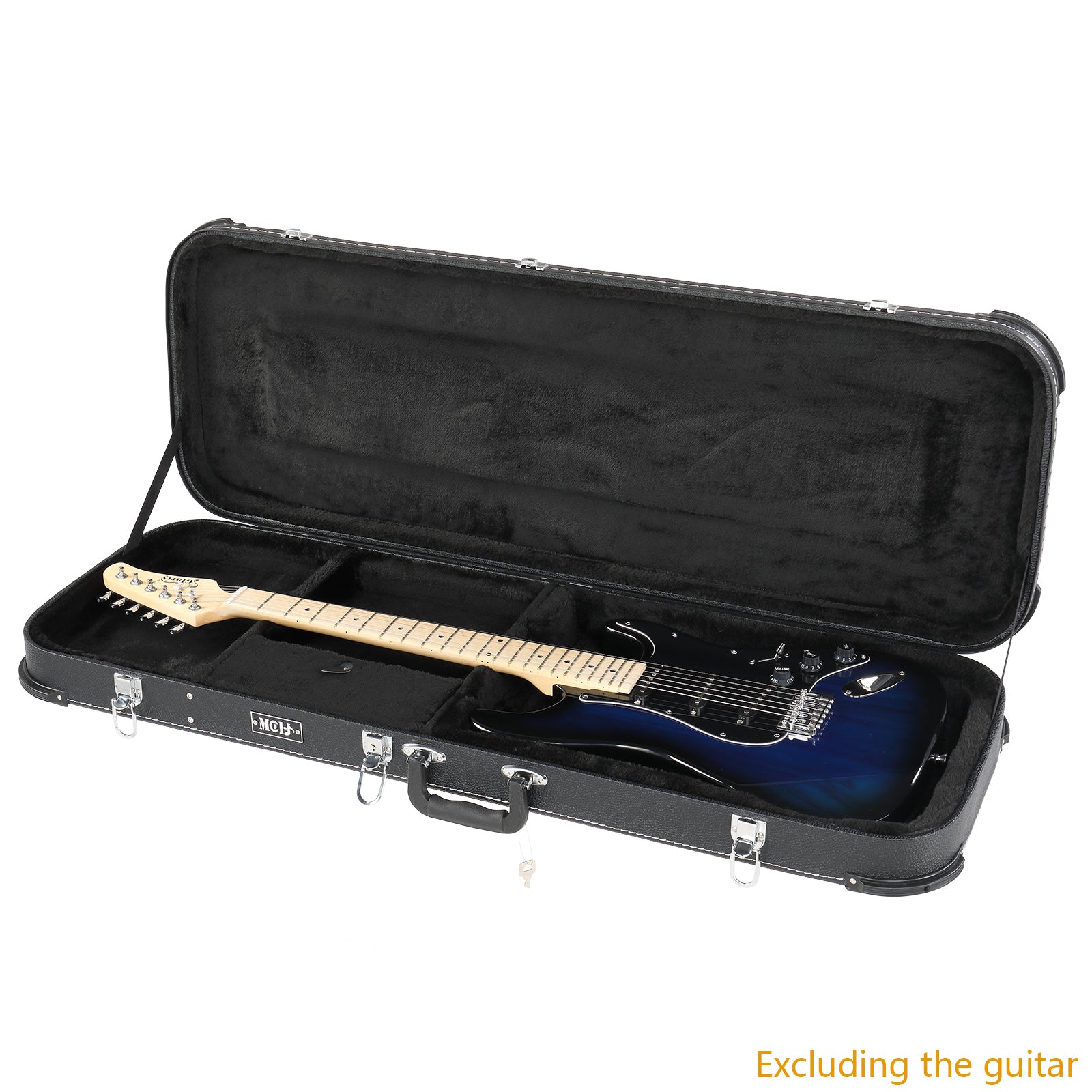 Ozici Electric Guitar Square Hard Case with Protective Sleeve Fits ST TL Burning fire 170 Style Electric Guitar