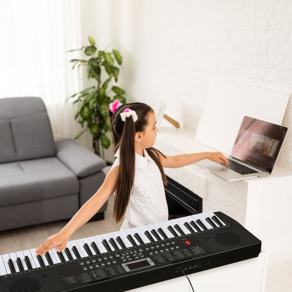 Ozici GEP-203 61 Key Keyboard with Piano Stand, Piano Bench, Built In Speakers, Headphone, Microphone, Music Rest, LED Screen