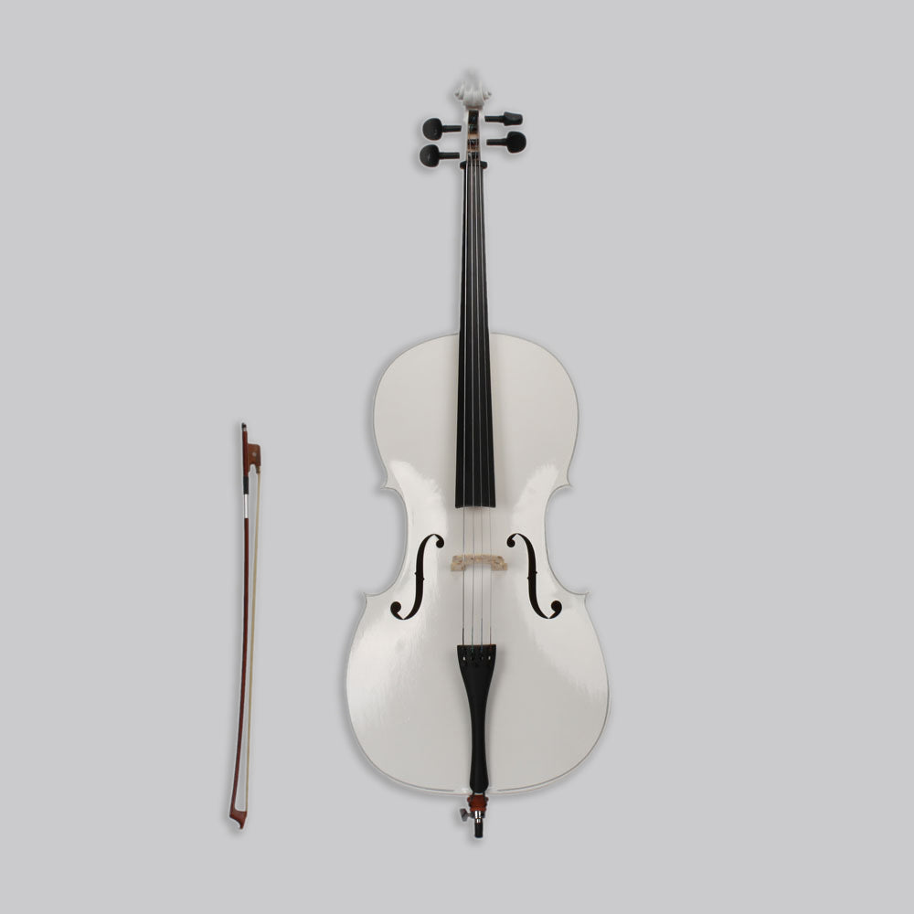 Ozici 4/4 Wood Cello Bag Bow Rosin Bridge - White