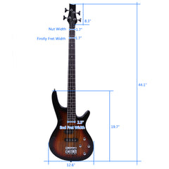 Ozici Exquisite Stylish IB Bass with Power Line and Wrench Tool - Sunset