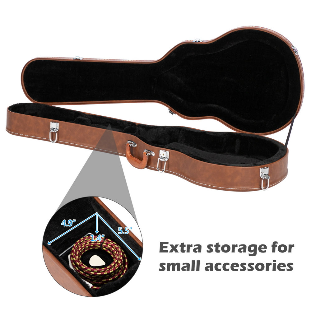 Ozici Hard-Shell Electric Guitar Case for GLP Style Electric Guitar Bulge Surface - Brown