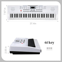 Ozici GEP-110 61 Key Lighting Keyboard with Piano Stand, Piano Bench, Built In Speakers, Headphone, Microphone, Music Rest, LED Screen