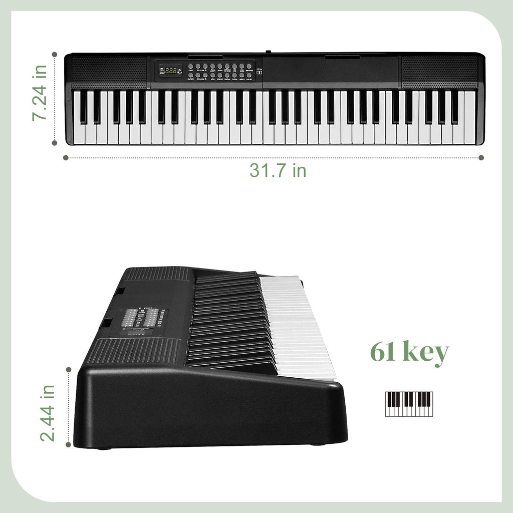 Ozici GEP-204 61Key Folding Piano Semi-Weighted Standard Keyboards Digital Piano with Bluetooth, Handbag