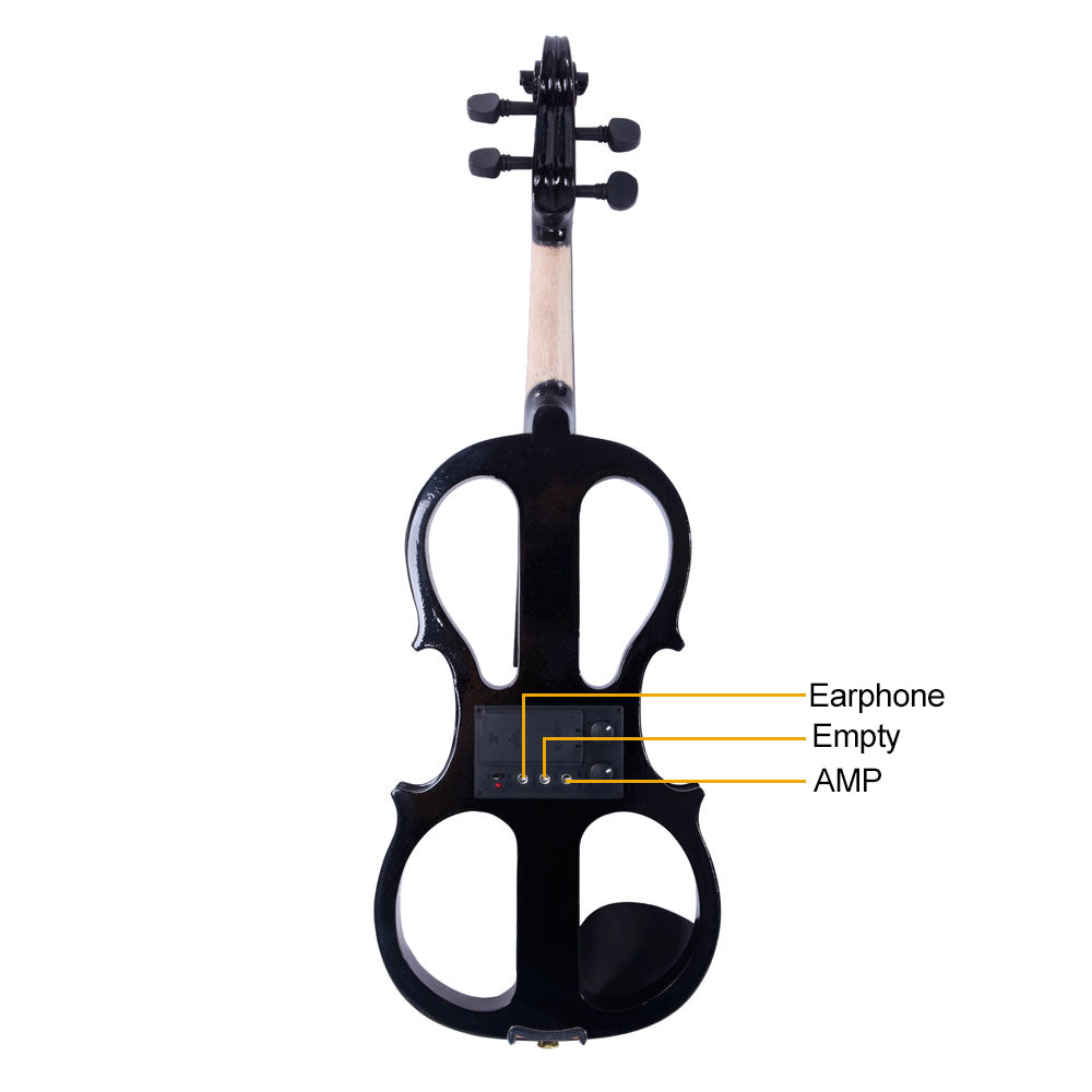 Ozici 4/4 Electric Silent Violin Case Bow Rosin Headphone Connecting