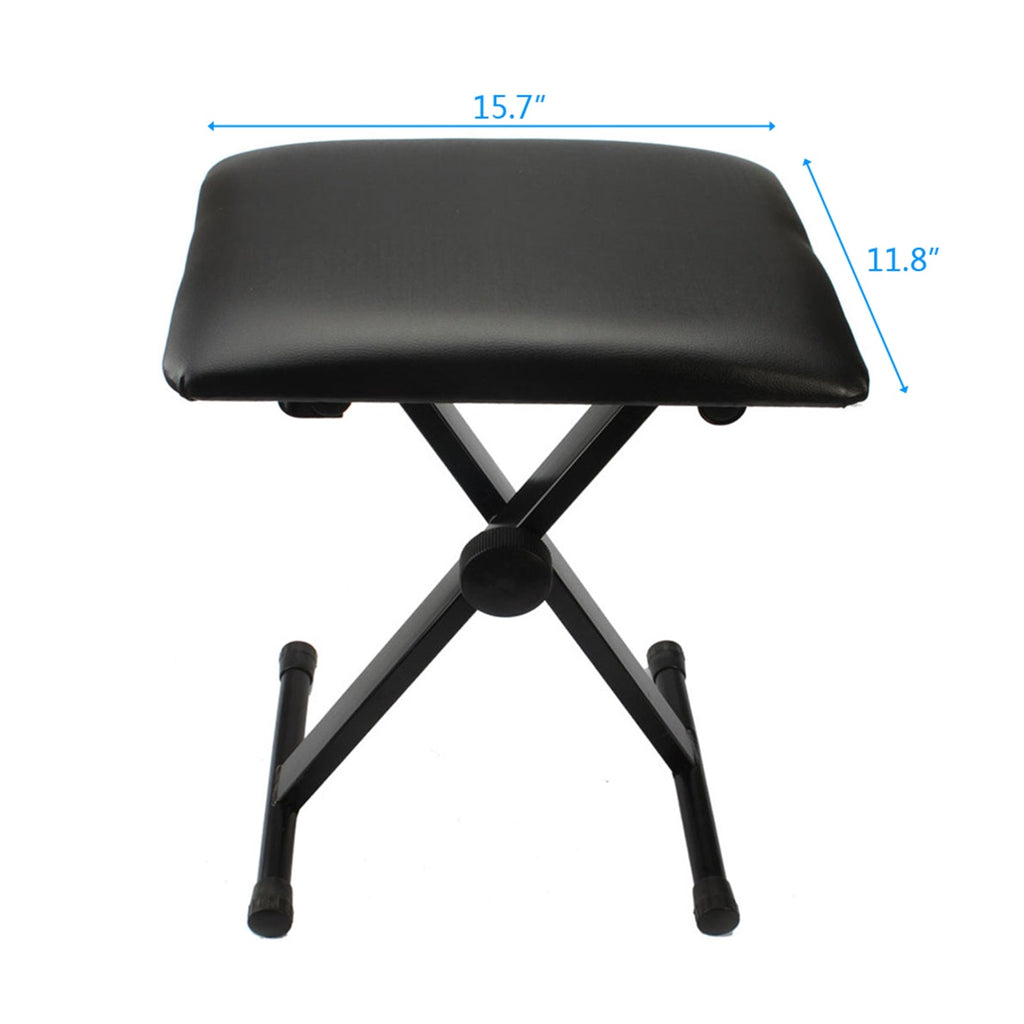 Ozici Adjustable Folding Piano Bench Stool Seat Black