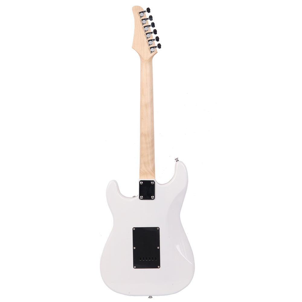 Ozici ST Stylish Electric Guitar with Black Pickguard - White