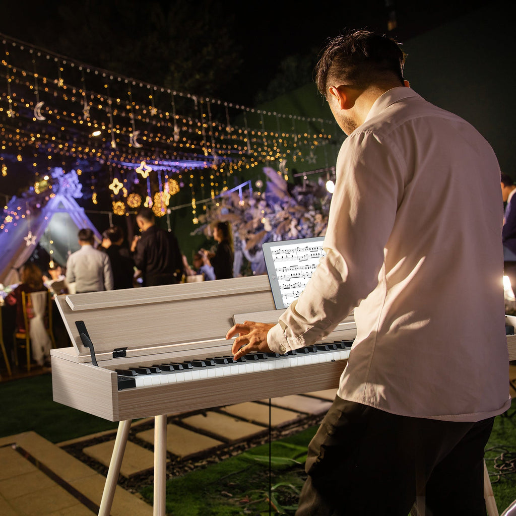 Ozici 88 Key Standard Full Weighted Keyboards Digital Piano with Metal Stand, Audio and MIDI Bluetooth