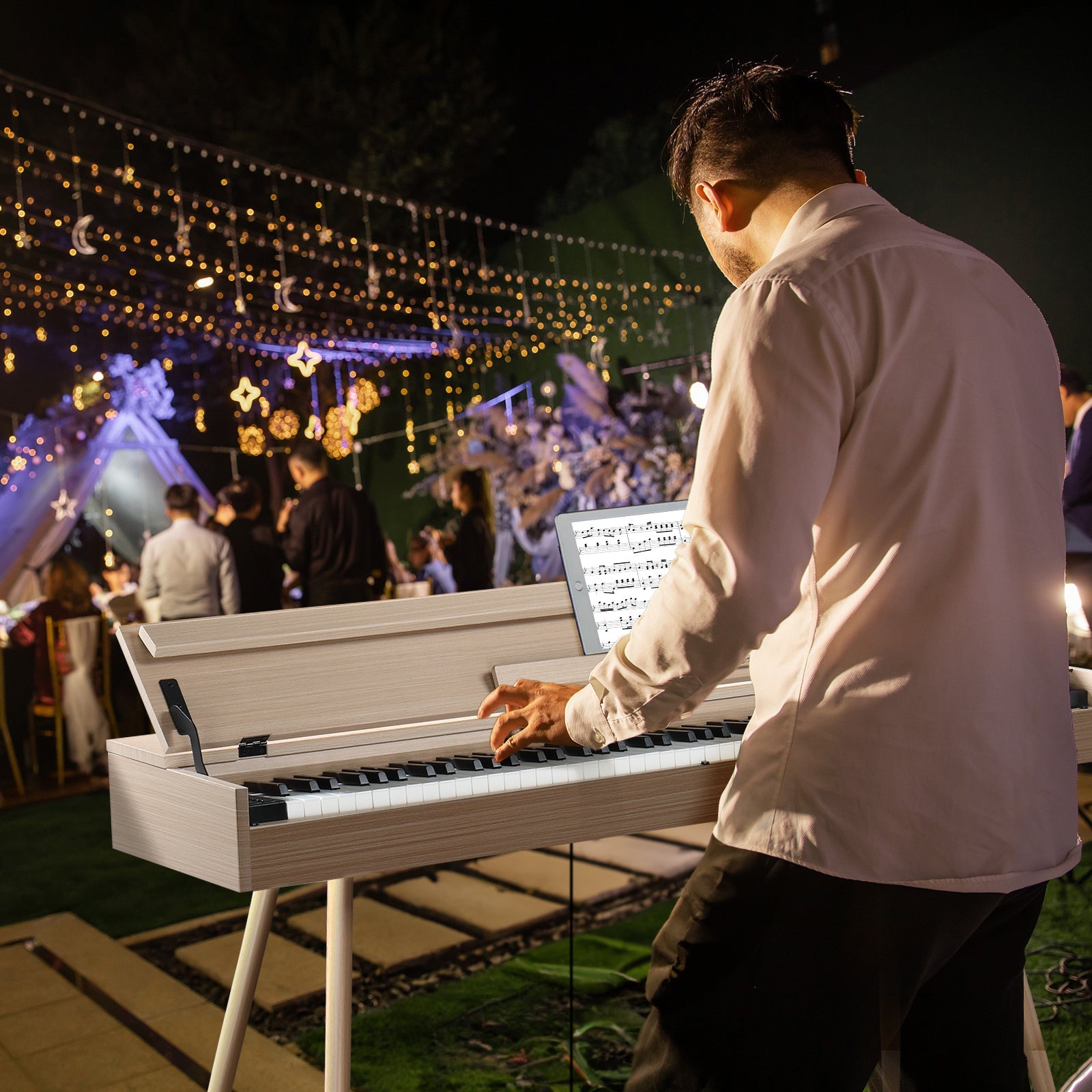 Ozici 88 Key Standard Full Weighted Keyboards Digital Piano with Metal Stand, Audio and MIDI Bluetooth