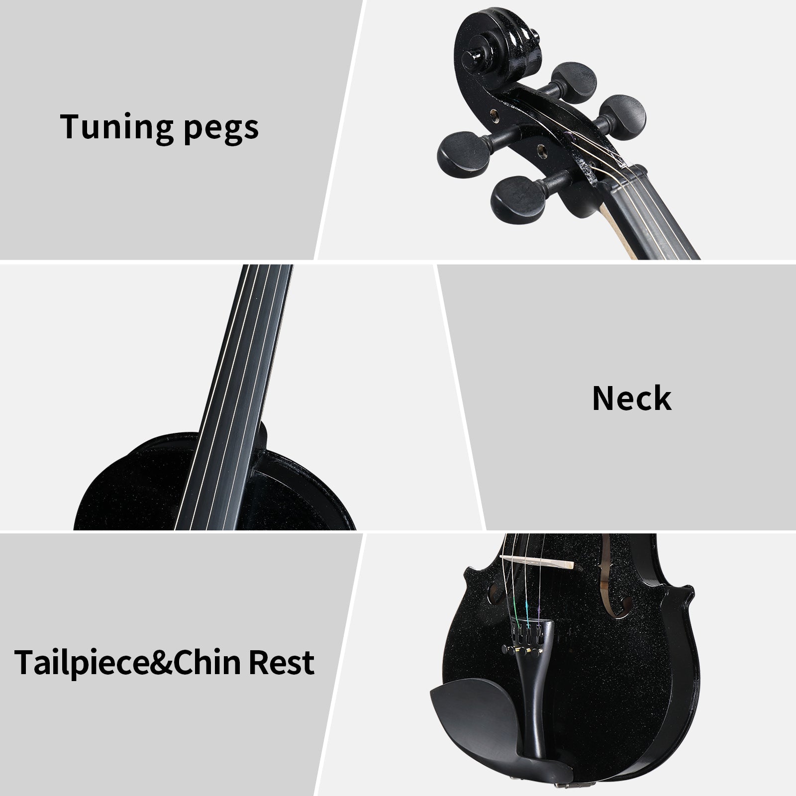 Ozici Full Size 4/4 Violin Set for Adults Beginners Students with Hard Case,Violin Bow,Shoulder Rest,Rosin,Extra Strings and Sordine