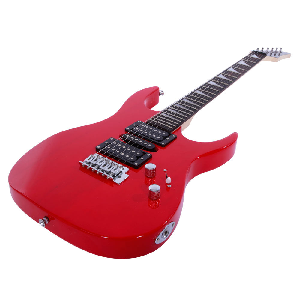Ozici Novice Entry Level 170 Electric Guitar HSH Pickup Bag Strap Paddle Rocker Cable Wrench Tool Red