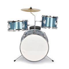 Ozici 14"x10" 3-Pieces Junior Kids Drum Set Kit Pedal Drum Stick Wrench Drum Stool Sky Blue