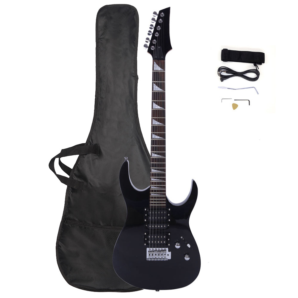 Ozici Novice Entry Level 170 Electric Guitar HSH Pickup Bag Strap Paddle Rocker Cable Wrench Tool - Black