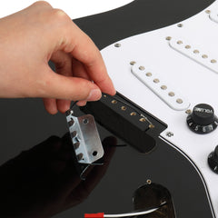 Ukscs 6 String ST Style Electric Guitar Kits with Mahogany Body, Maple Neck and Accessories Black