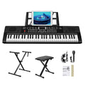Ozici GEP-203 61 Key Keyboard with Piano Stand, Piano Bench, Built In Speakers, Headphone, Microphone, Music Rest, LED Screen
