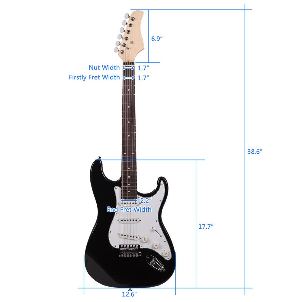 Ozici Rosewood Fingerboard Electric Guitar Black - White
