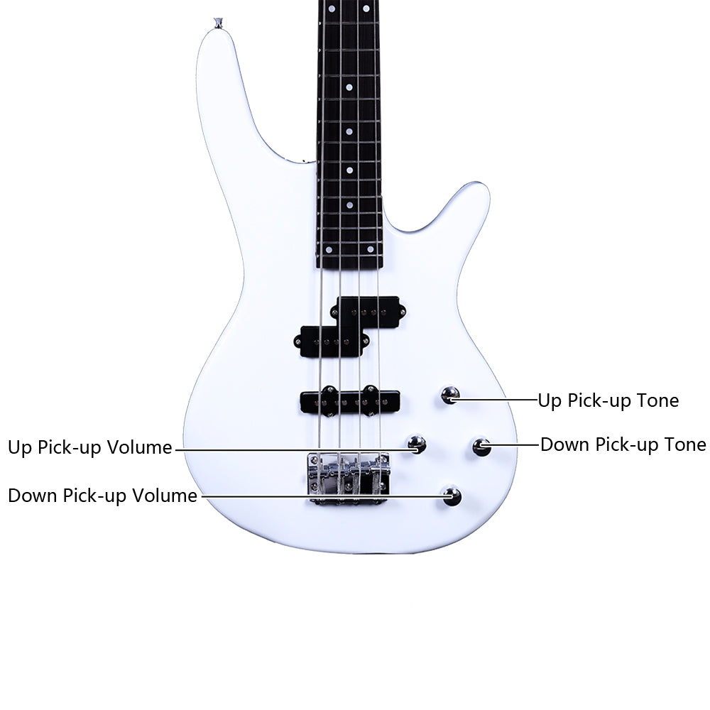 Ozici Exquisite Stylish IB Bass with Power Line and Wrench Tool - White