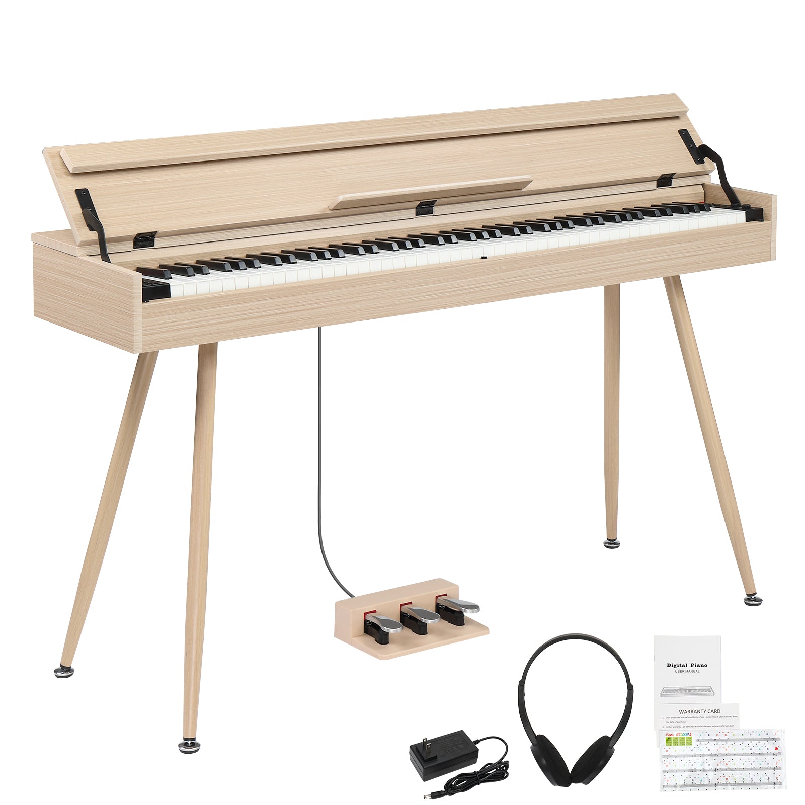 Ozici 88 Key Standard Full Weighted Keyboards Digital Piano with Metal Stand, Audio and MIDI Bluetooth