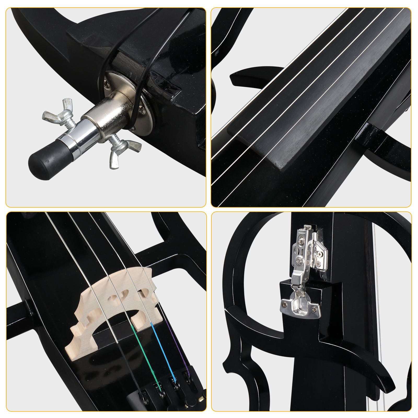 Ozici Full Size 4/4 Electric Style Cello with Case Bow Rosin Earphone Connecting line