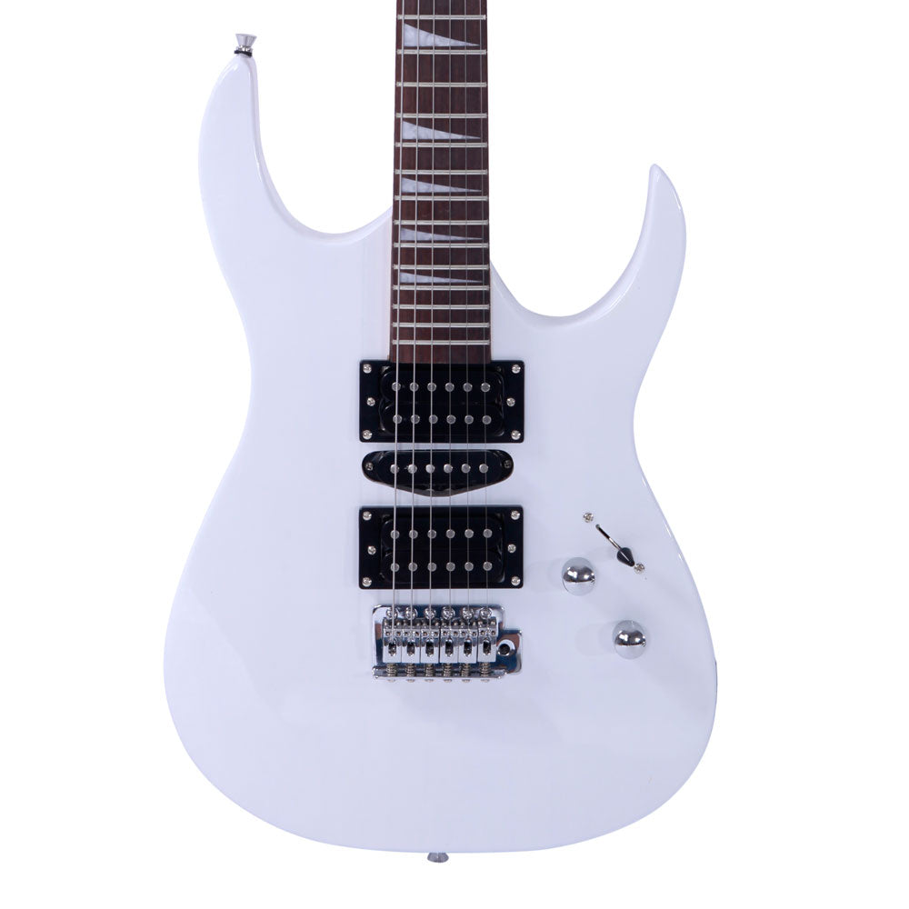 Ozici Novice Entry Level 170 Electric Guitar HSH Pickup Bag Strap Paddle Rocker Cable Wrench Tool - White