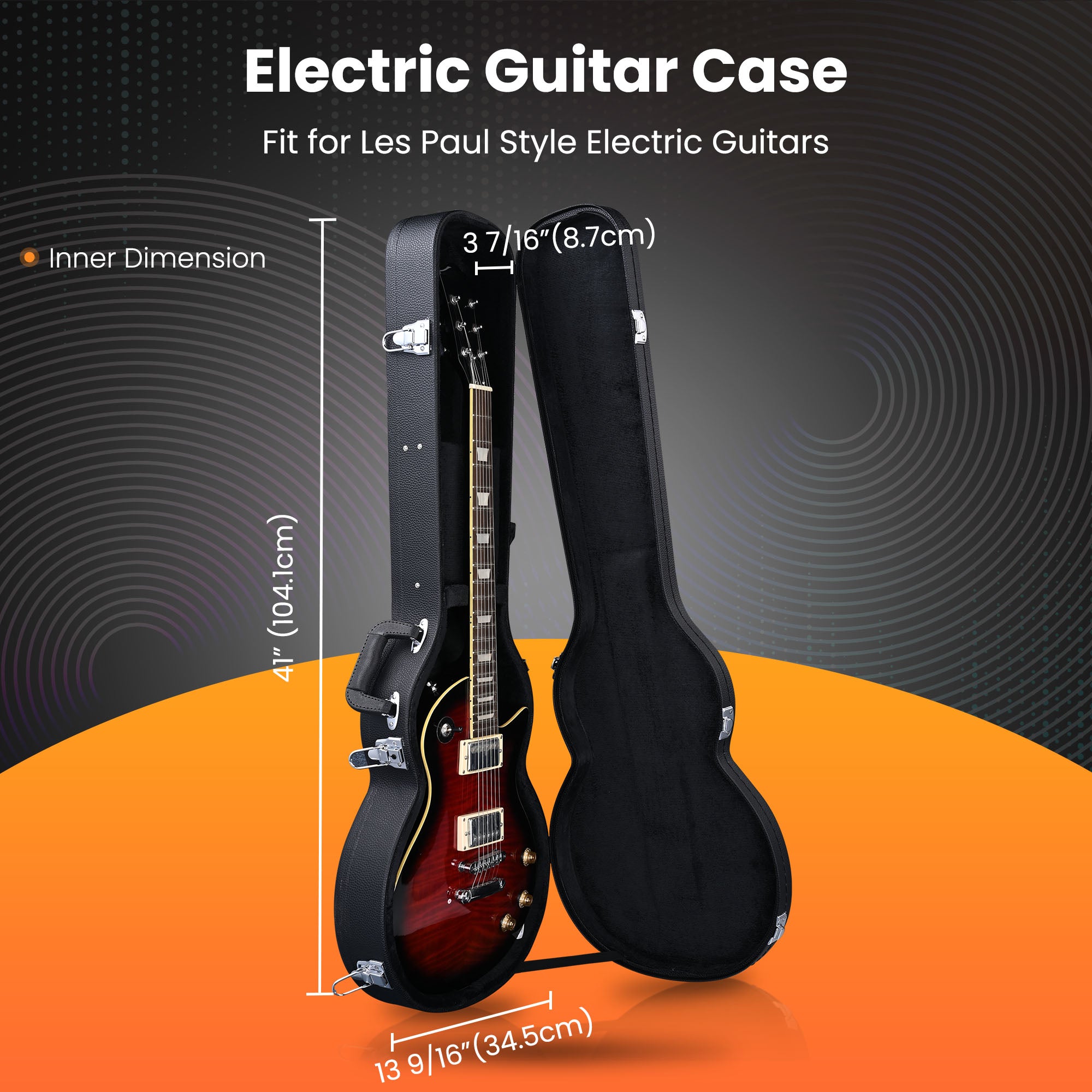 Ozici Guitar Hard Case for Acoustic Guitar made of hard plywood wrapped in PU leather