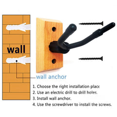Muspor Violin and Viola Wall Mounted Hanging Bracket with Bow Hook