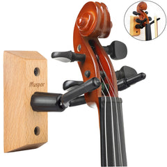 Muspor Violin and Viola Wall Mounted Hanging Bracket with Bow Hook