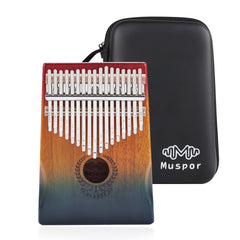 Muspor 17 Key Peach Core Wood Thumb Piano Kalimba - Color Gradient